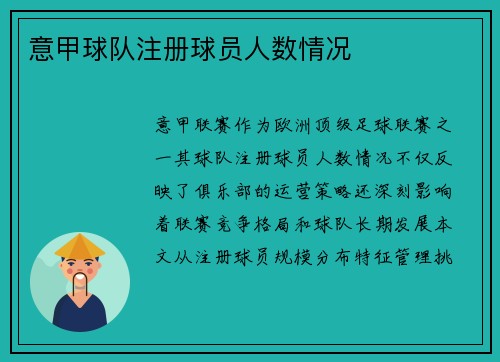 意甲球队注册球员人数情况